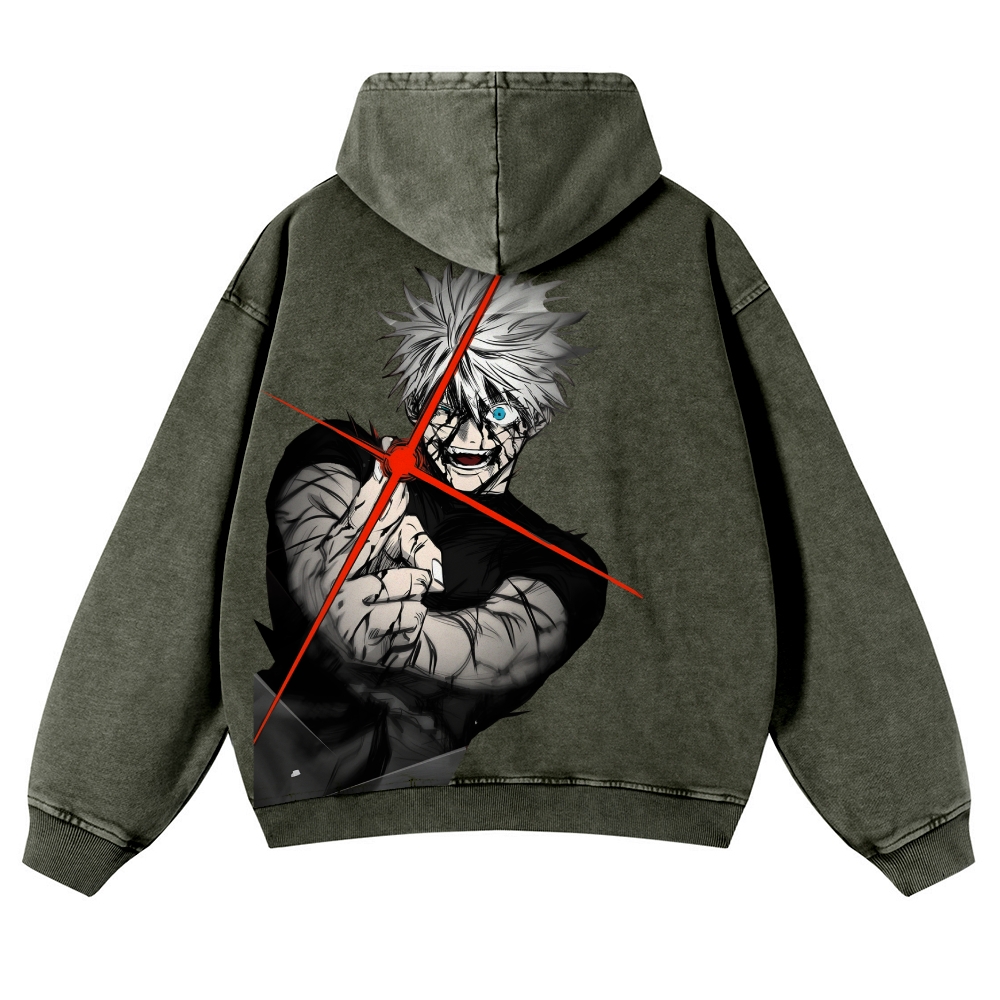 Jujutsu Kaisen Gojo Satoru Casual Washed Hoodies 2506023918