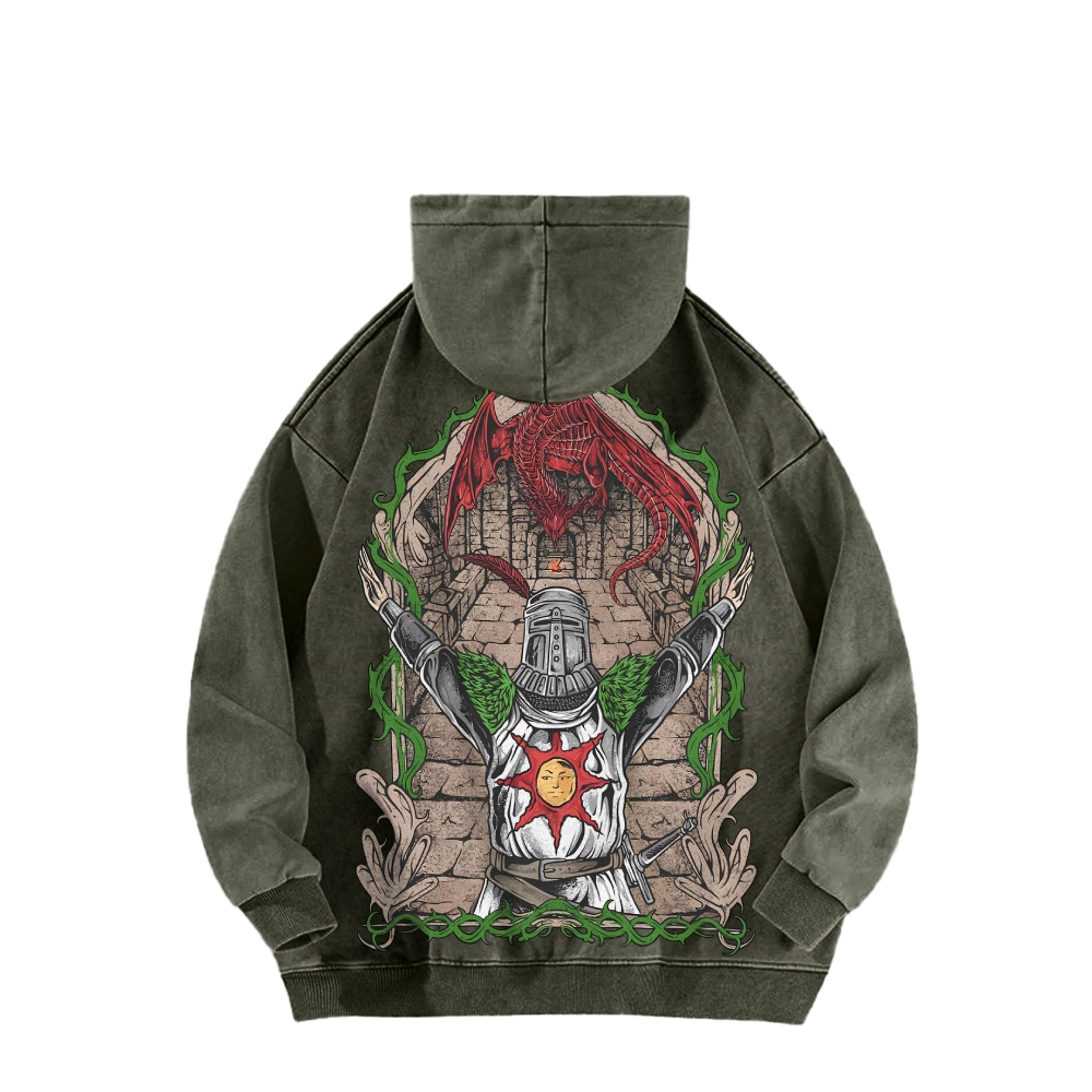 Casual Washed Hoodie 2507012080