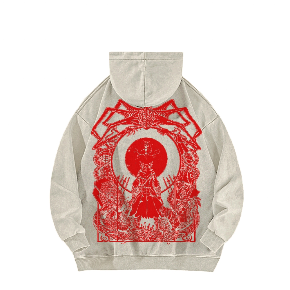 Casual Washed Hoodie 2507012083