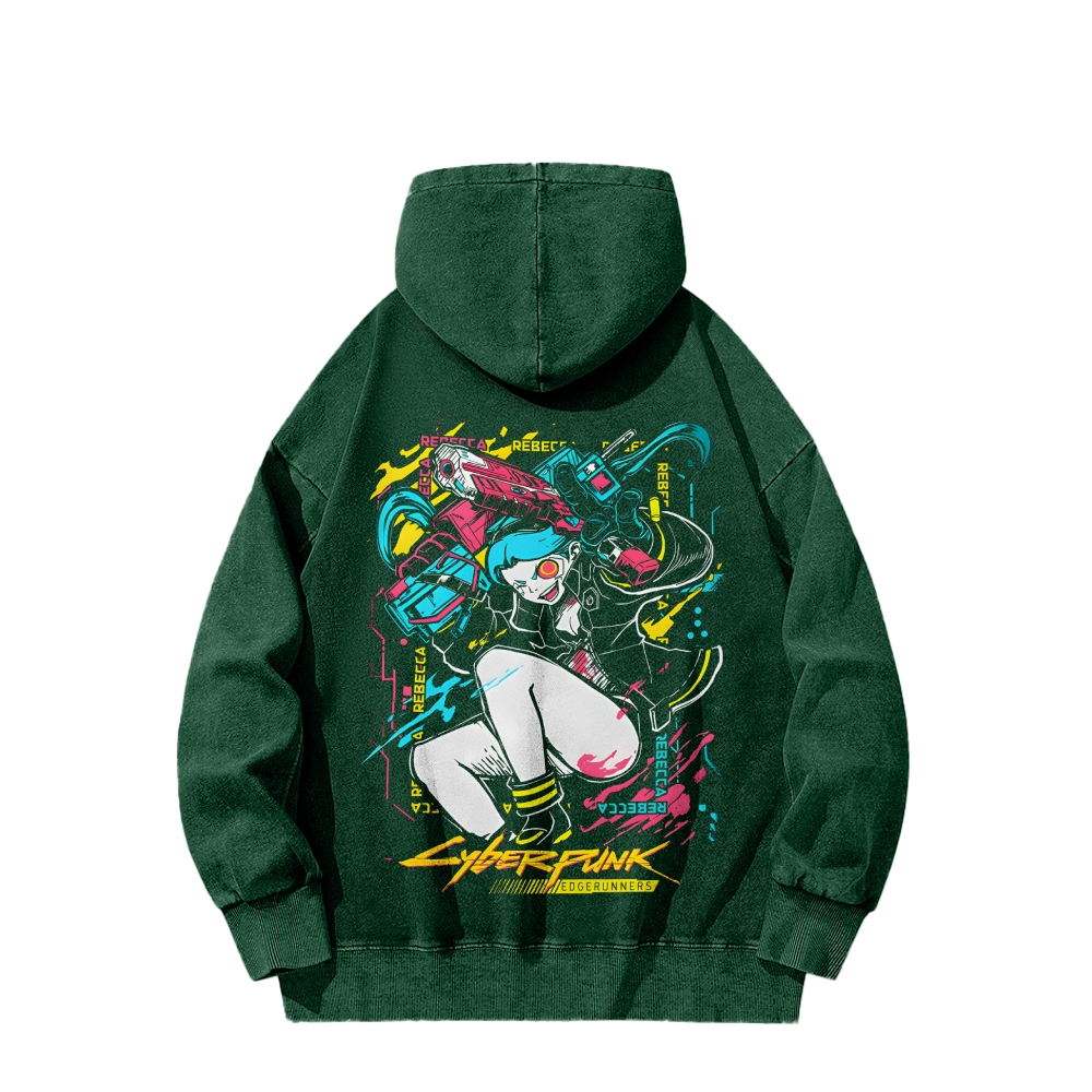 Cyberpunk: Edgerunners Casual Washed Hoodie 2507022448