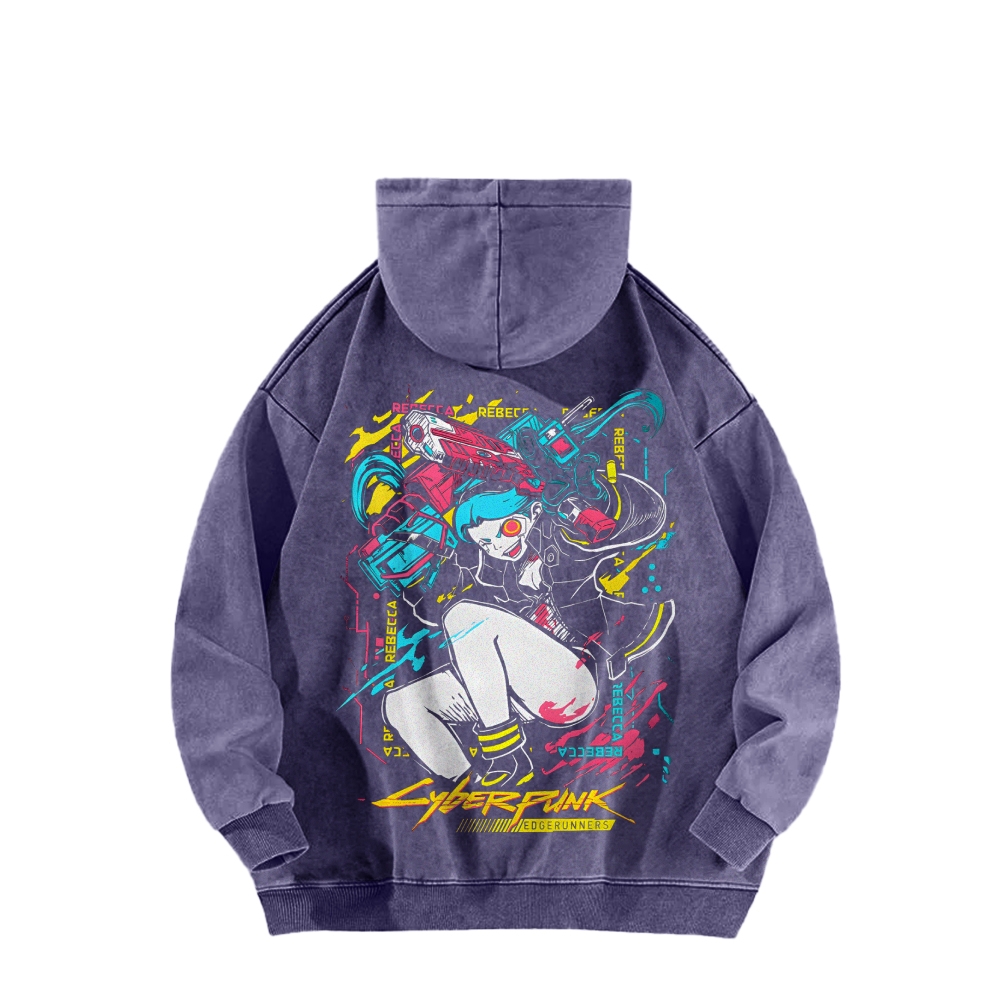 Cyberpunk: Edgerunners Casual Washed Hoodie 2507022448