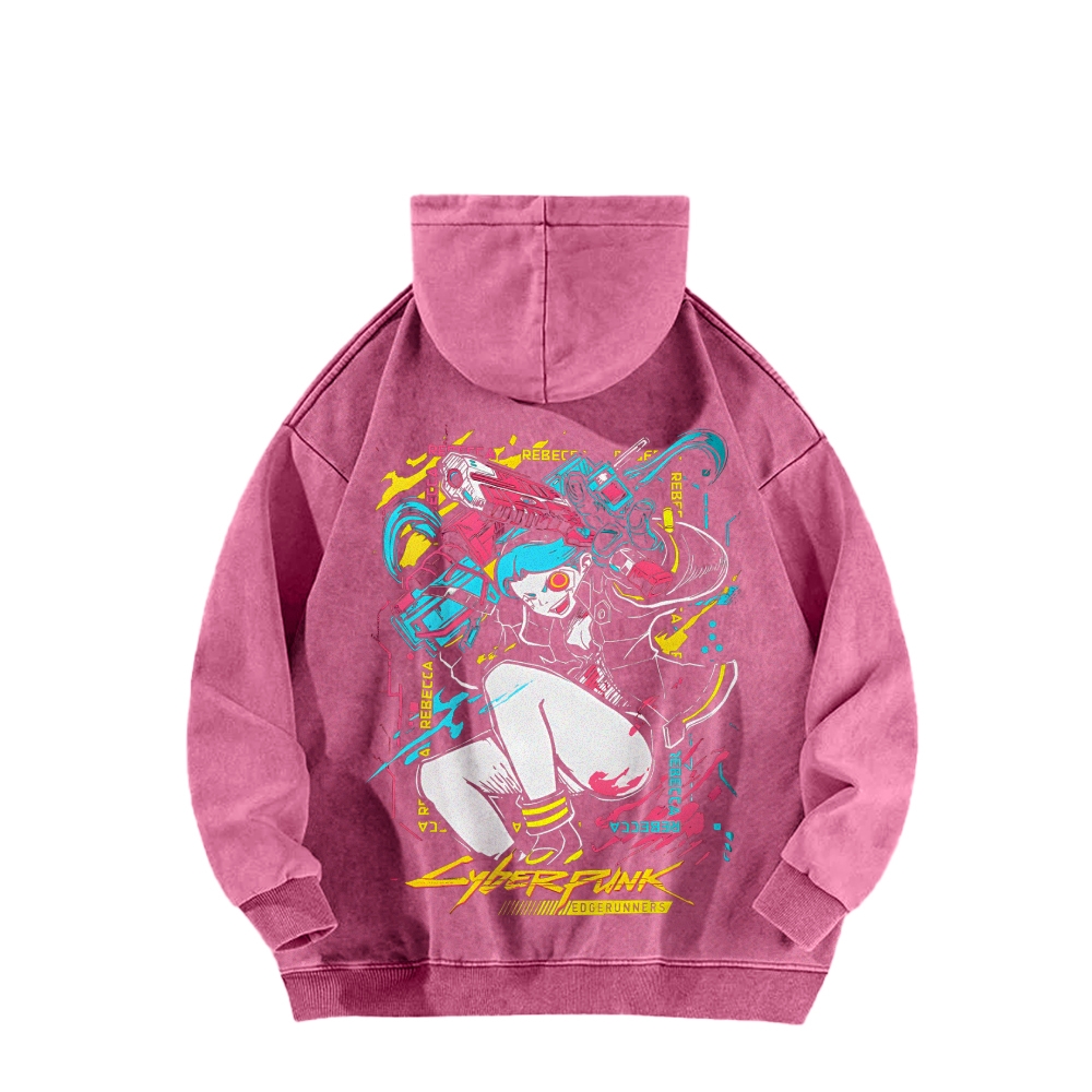 Cyberpunk: Edgerunners Casual Washed Hoodie 2507022448