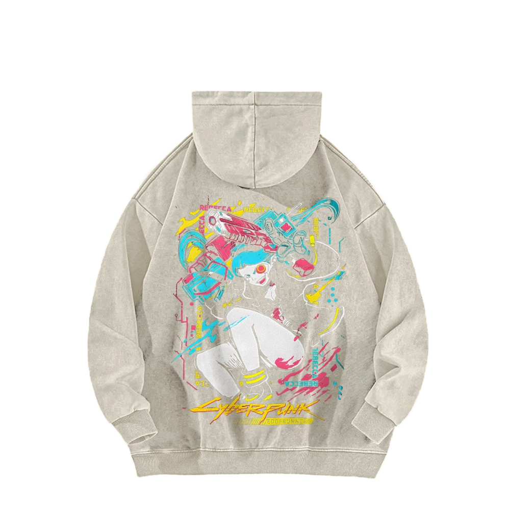 Cyberpunk: Edgerunners Casual Washed Hoodie 2507022448