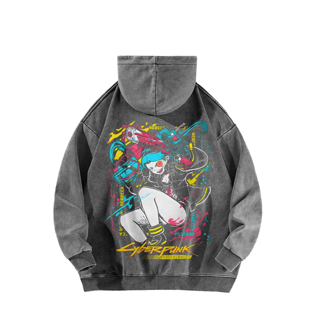 Cyberpunk: Edgerunners Casual Washed Hoodie 2507022448