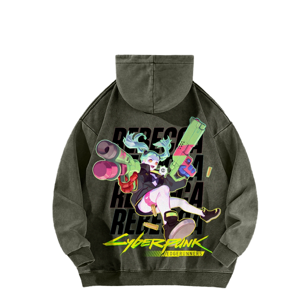 Cyberpunk: Edgerunners Casual Washed Hoodie 2507022462