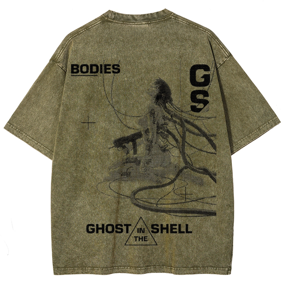 Ghost in the Shell Unisex Fit Washed T-Shirt 2507028711