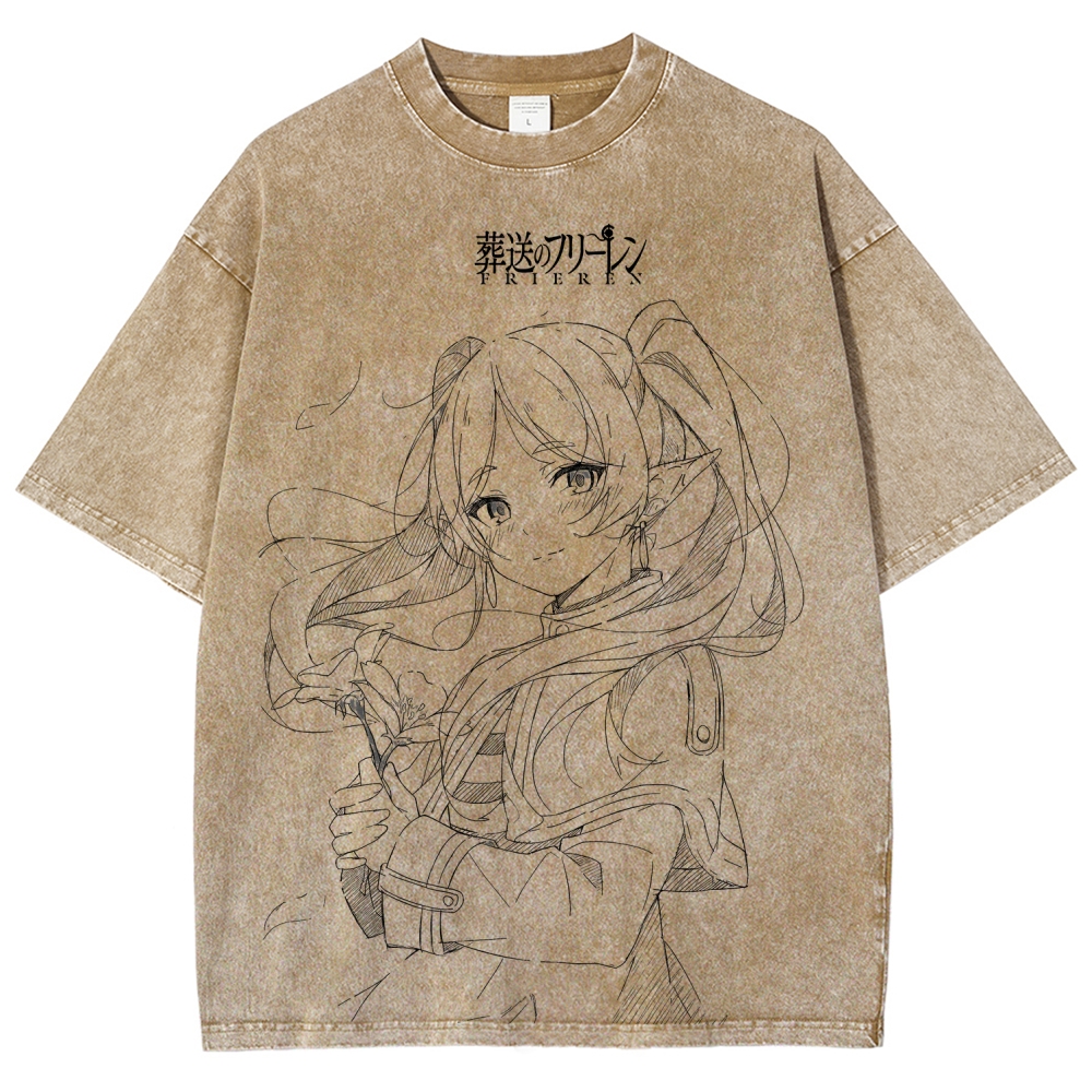 Frieren Unisex Fit Washed T-Shirt 2507030930