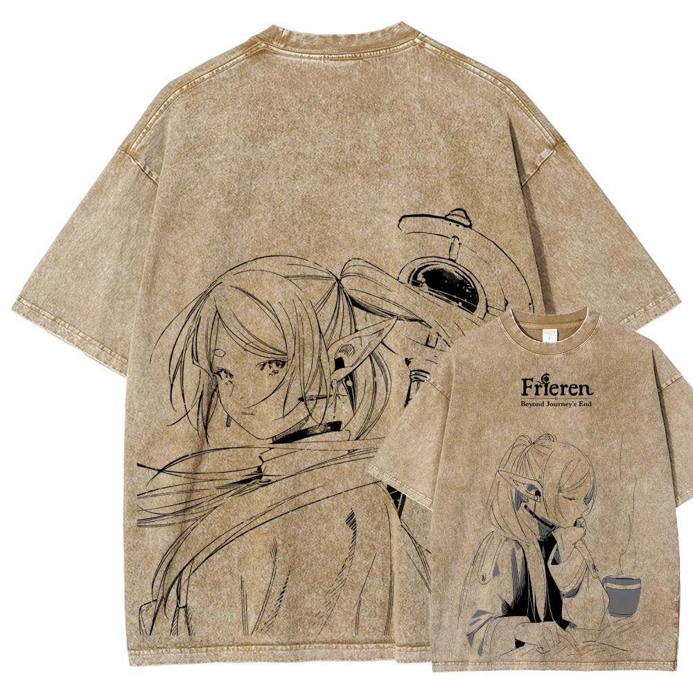 Frieren Unisex Fit Washed T-Shirt 2507030952