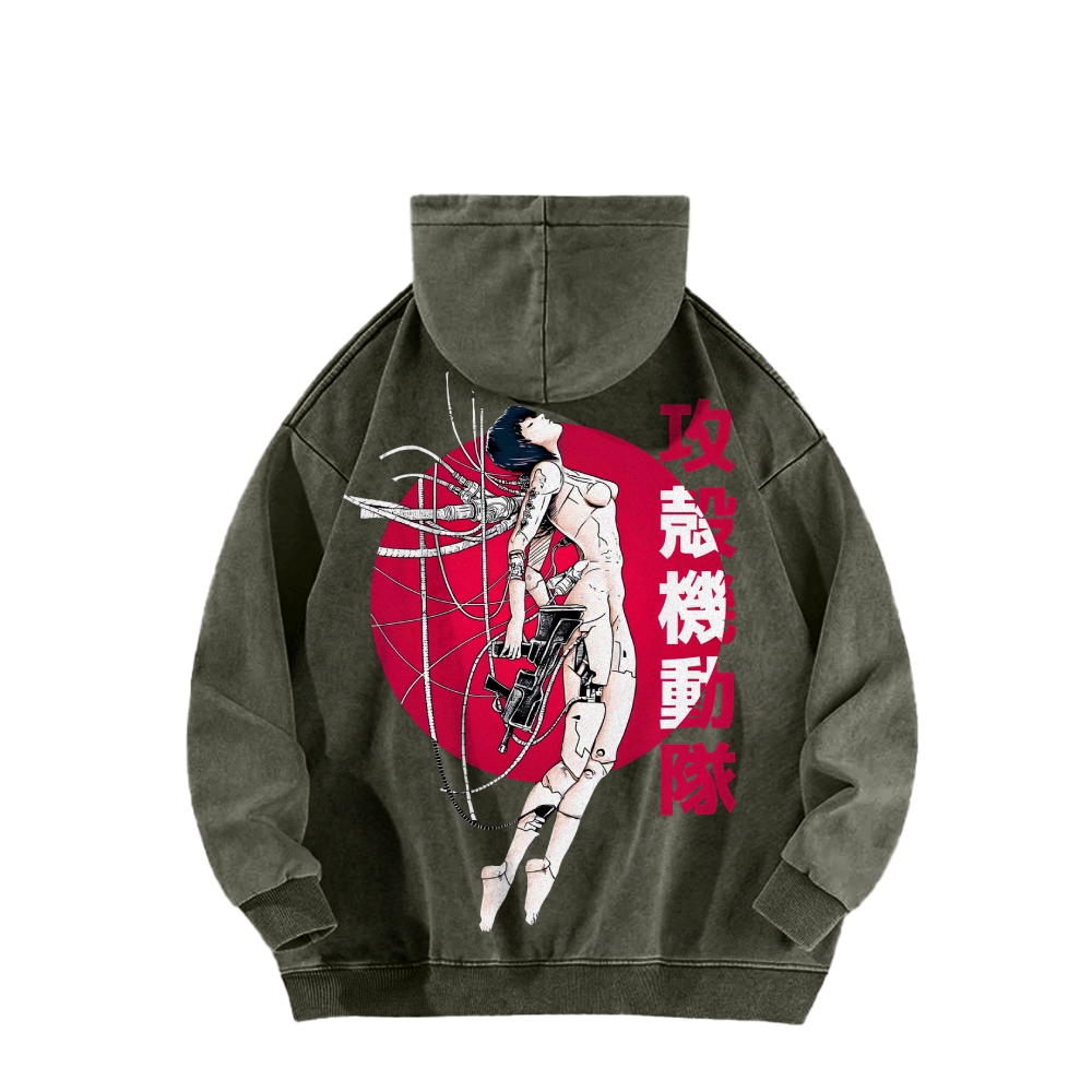 Ghost in the Shell Casual Washed Hoodie 2508002156