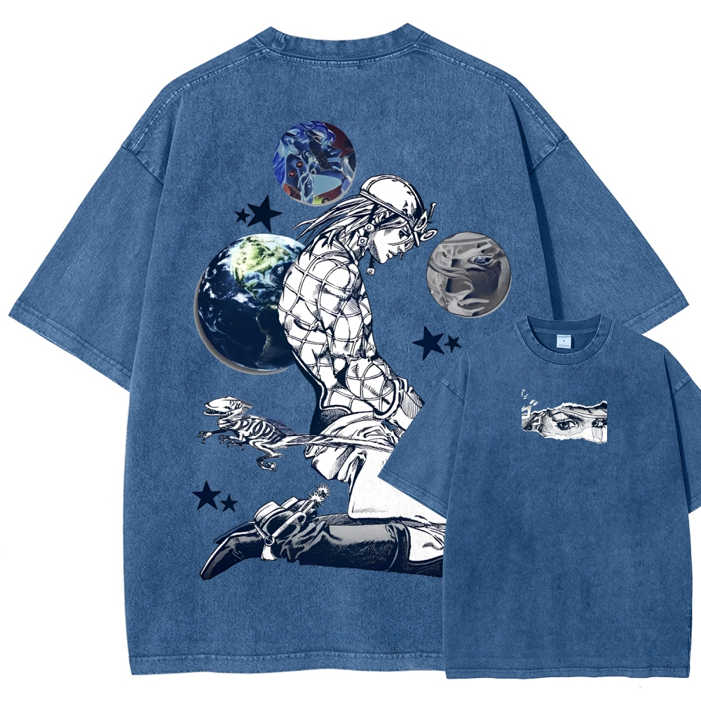 JoJo's Bizarre Adventure SBR Diego Brando Unisex Fit Washed T-Shirt 2508007062