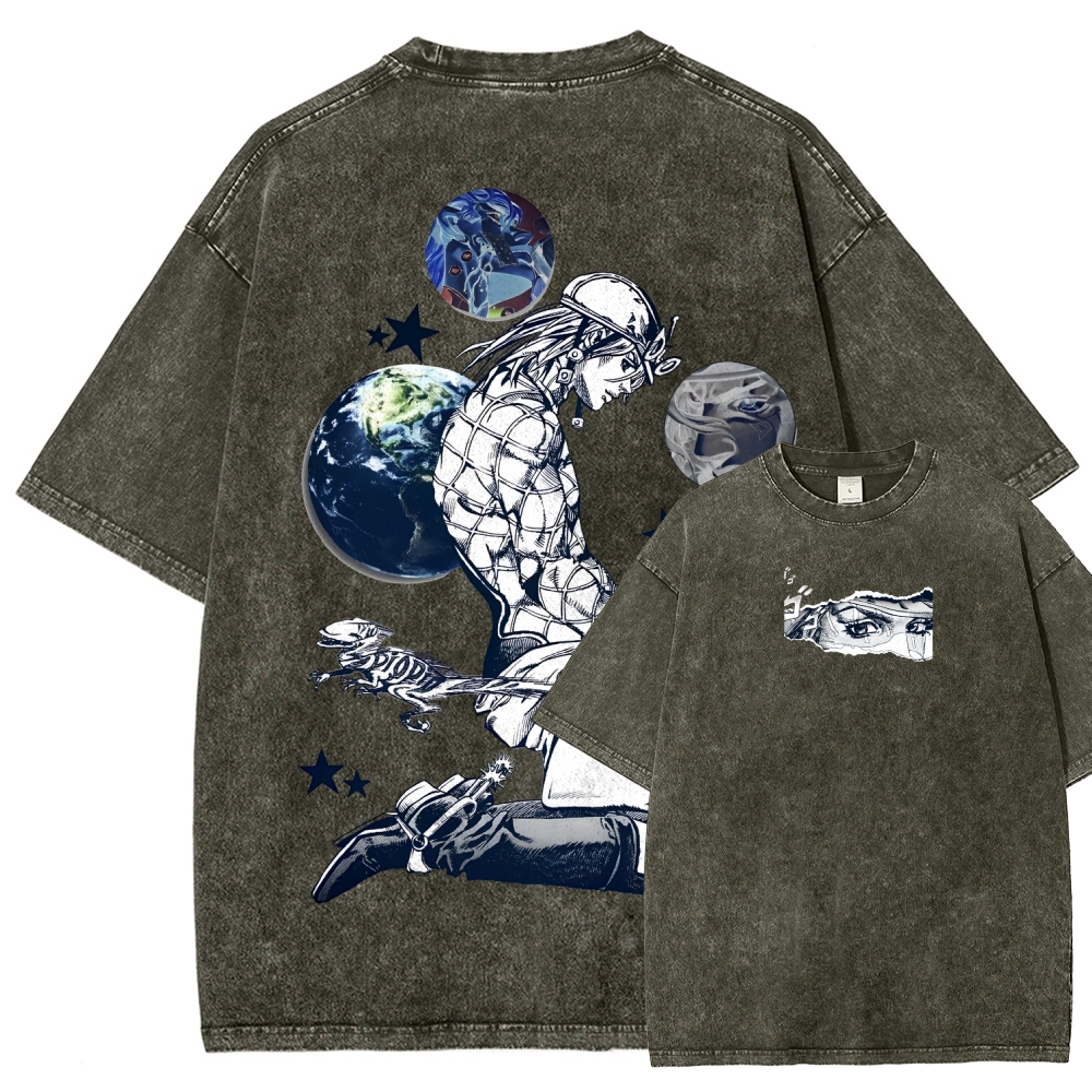 JoJo's Bizarre Adventure SBR Diego Brando Unisex Fit Washed T-Shirt 2508007062