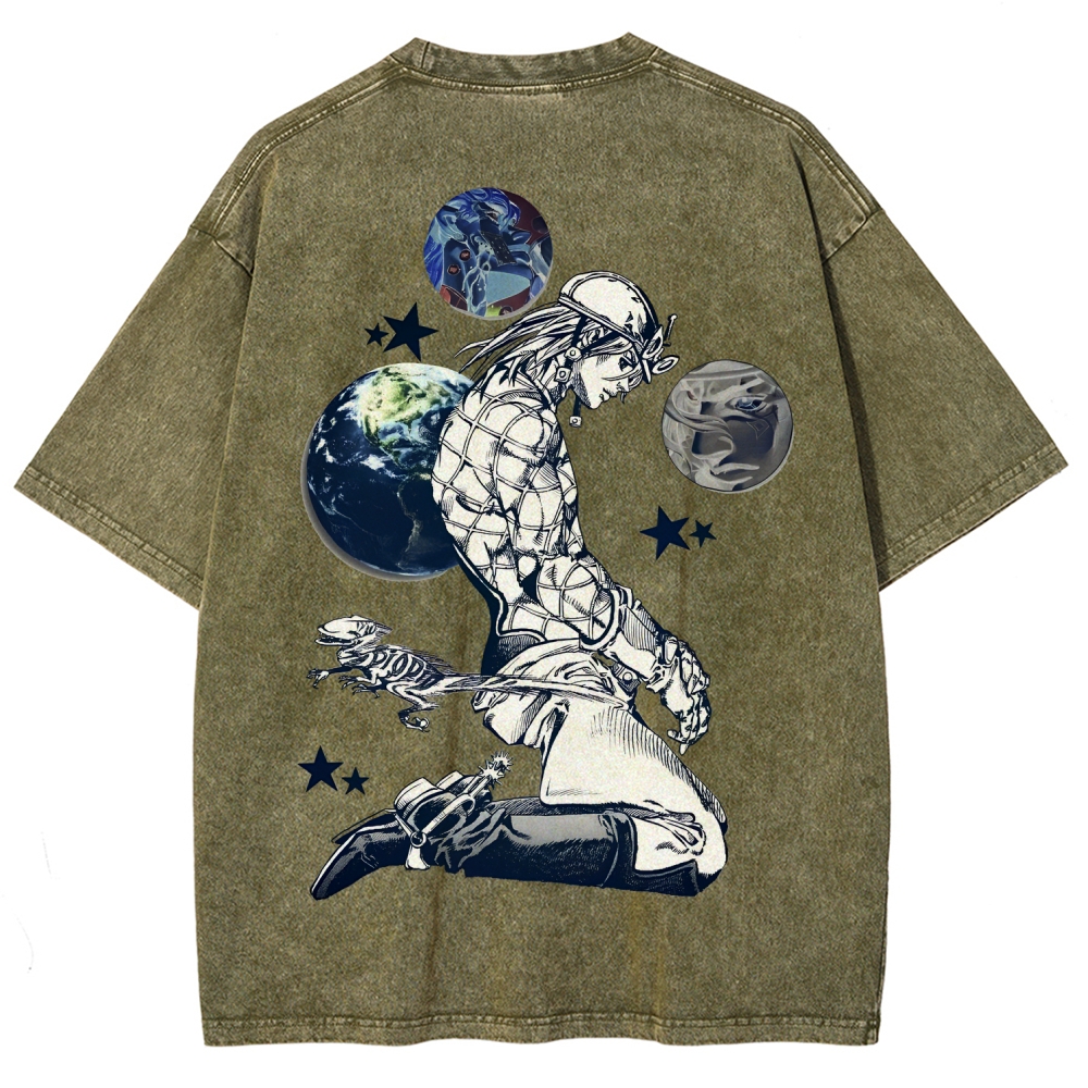 JoJo's Bizarre Adventure SBR Diego Brando Unisex Fit Washed T-Shirt 2508007062