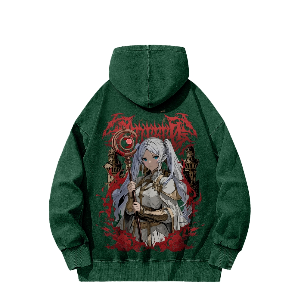 Frieren Casual Washed Hoodie 2508007199