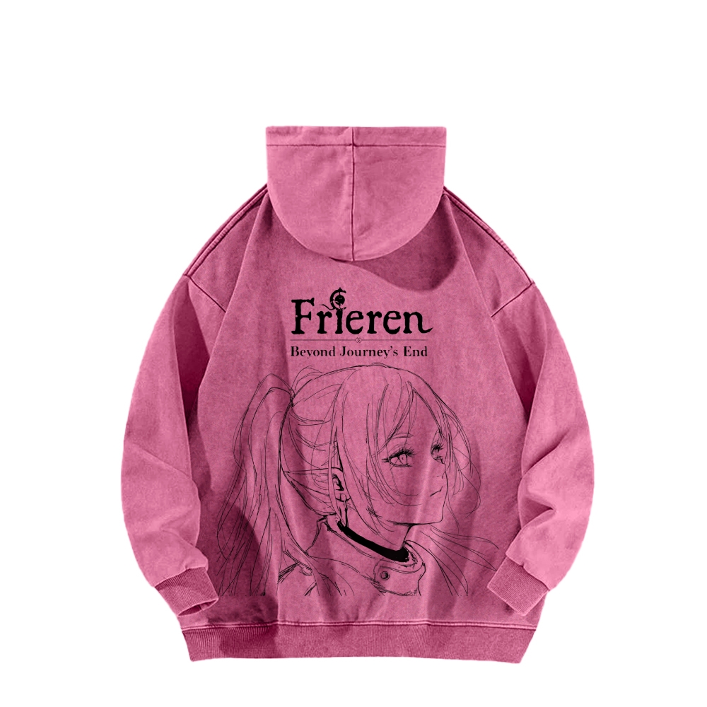 Frieren Casual Washed Hoodie 2508007215