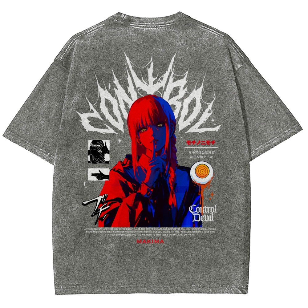 Chainsaw Man Makima Unisex Fit Washed T-Shirt 2508007831