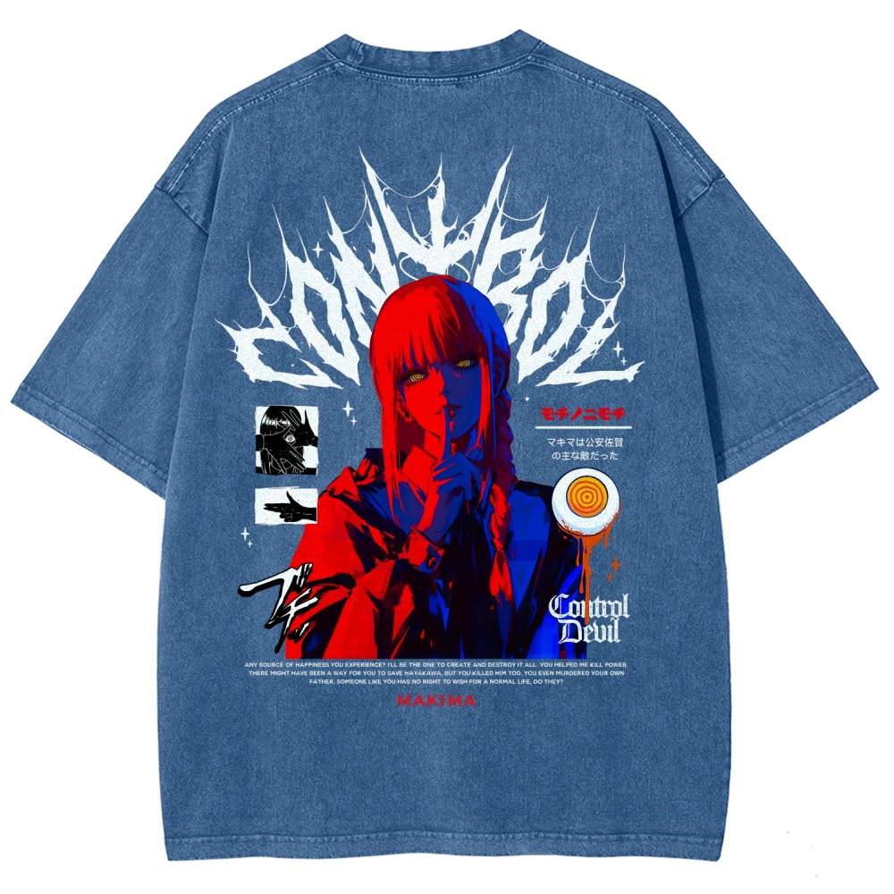 Chainsaw Man Makima Unisex Fit Washed T-Shirt 2508007831