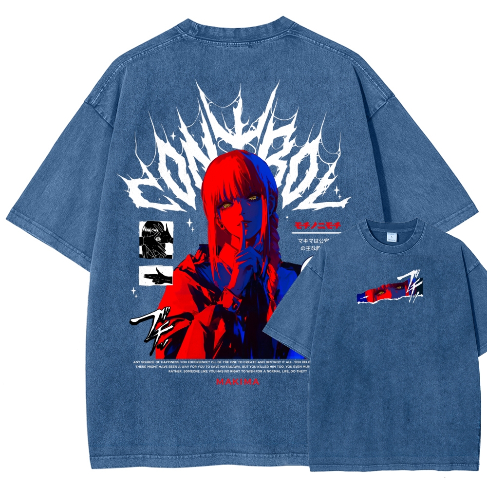 Chainsaw Man Makima Unisex Fit Washed T-Shirt 2508007831