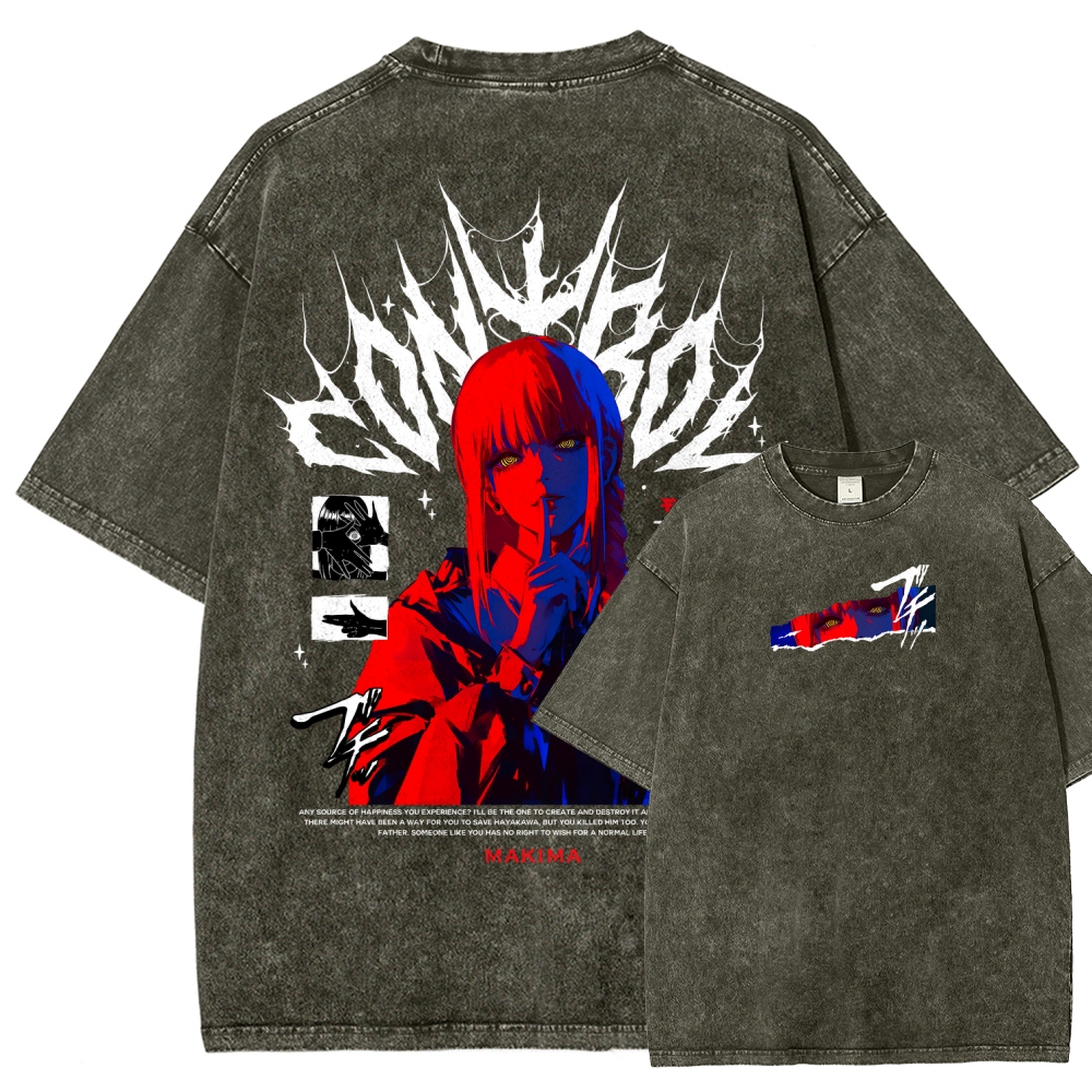Chainsaw Man Makima Unisex Fit Washed T-Shirt 2508007831