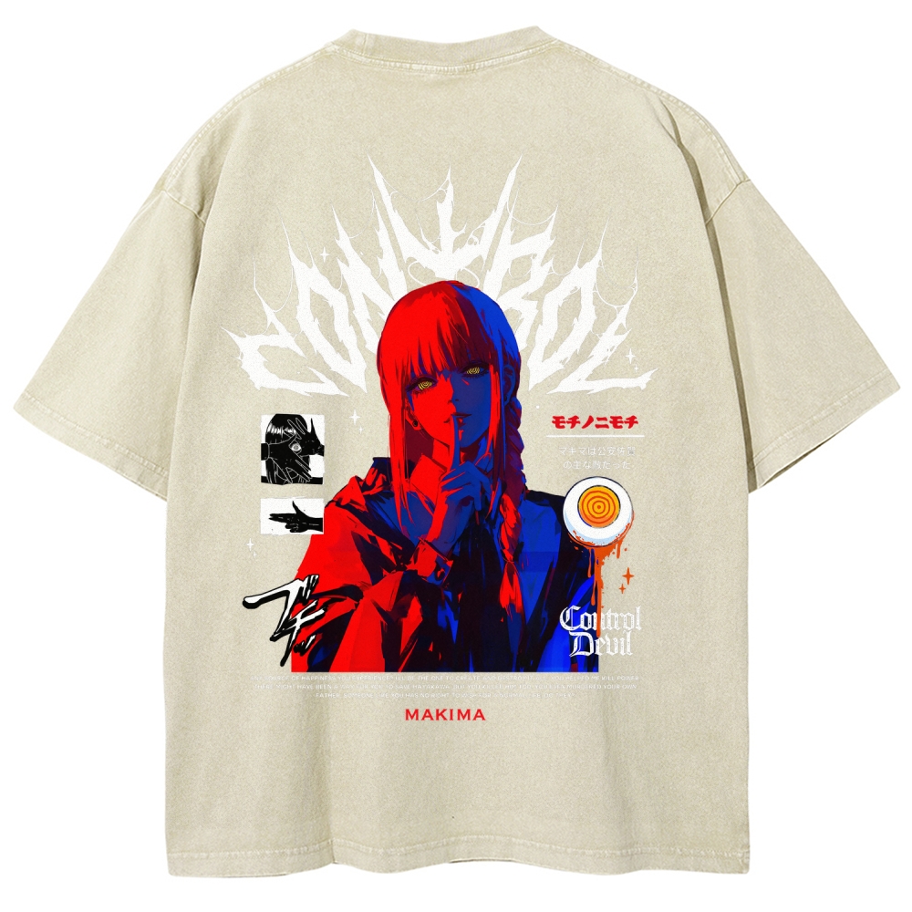 Chainsaw Man Makima Unisex Fit Washed T-Shirt 2508007831