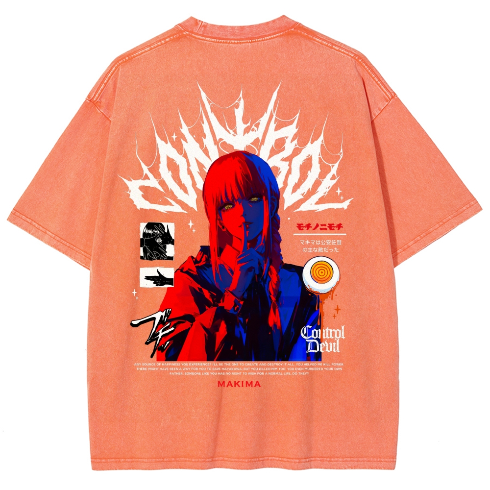 Chainsaw Man Makima Unisex Fit Washed T-Shirt 2508007831