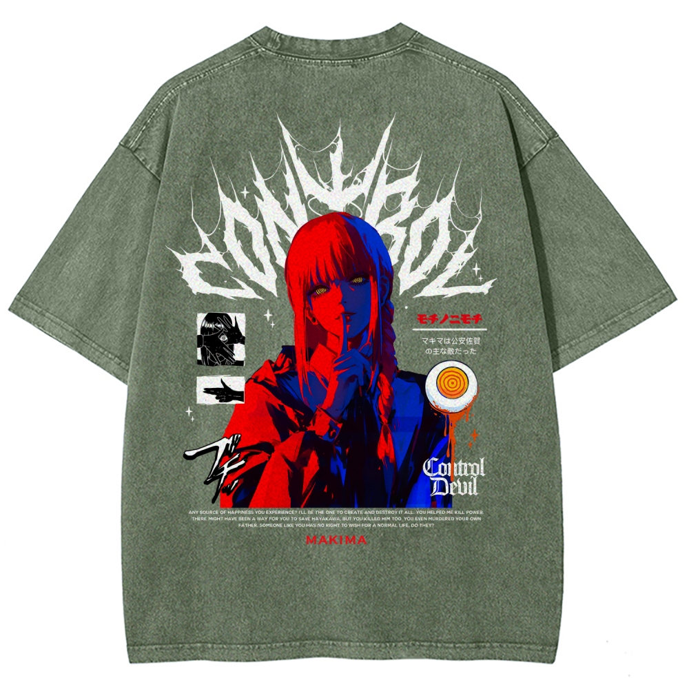 Chainsaw Man Makima Unisex Fit Washed T-Shirt 2508007831
