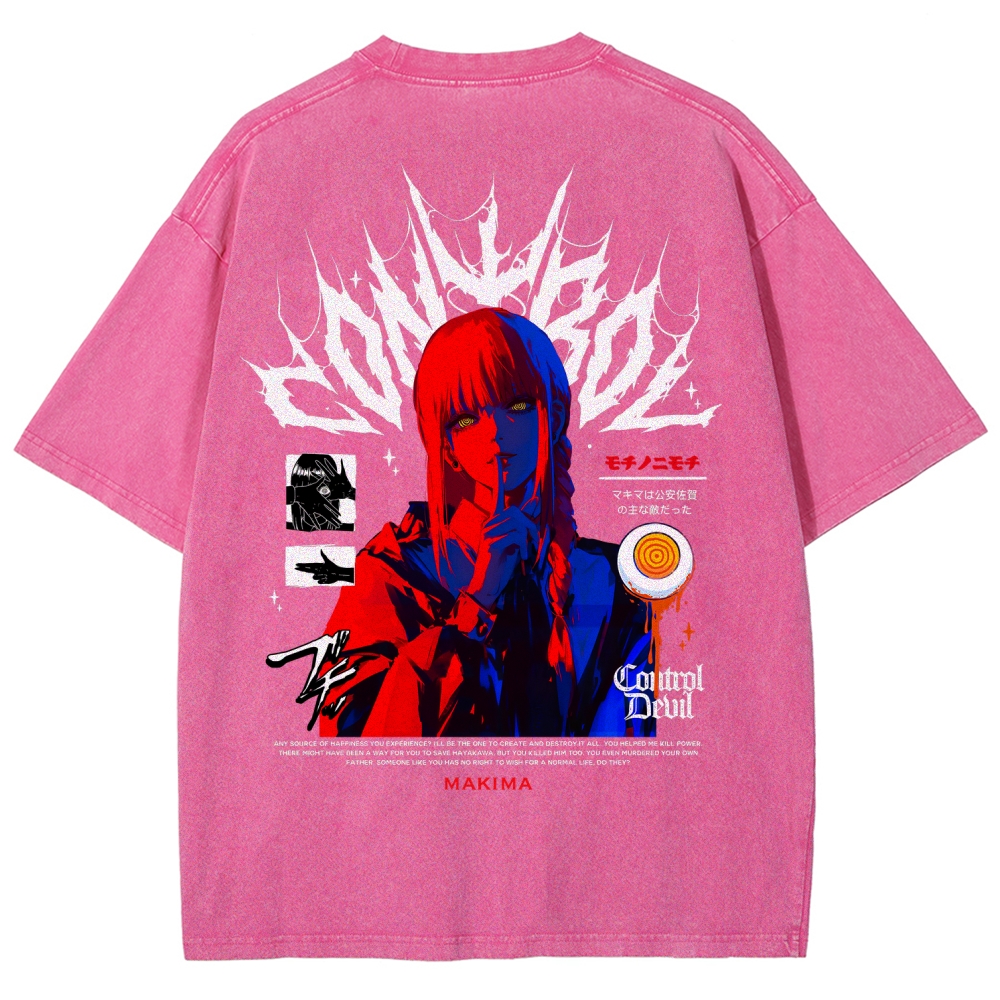 Chainsaw Man Makima Unisex Fit Washed T-Shirt 2508007831