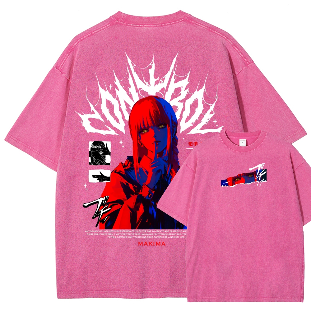 Chainsaw Man Makima Unisex Fit Washed T-Shirt 2508007831