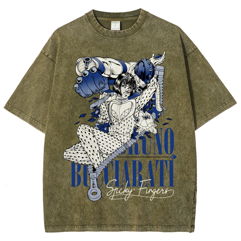 Jojo's Bizarre Adventure Unisex Fit Washed T-Shirt 2508008736