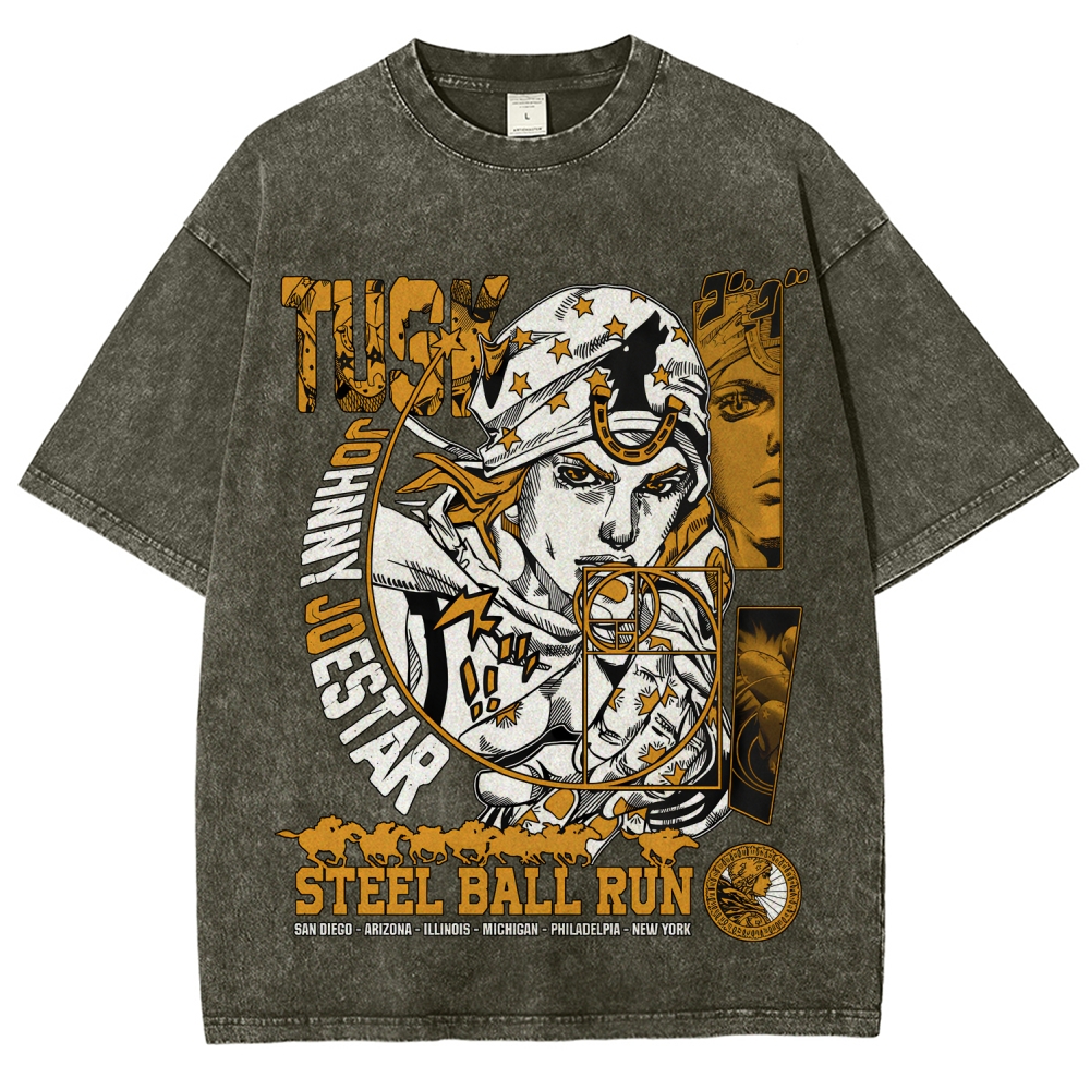 Jojo's Bizarre Adventure Unisex Fit Washed T-Shirt 2508008811
