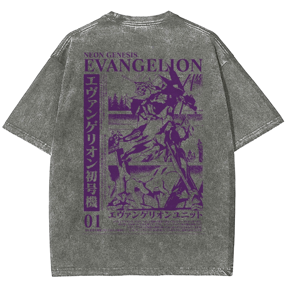 Neon Genesis Evangelion Unisex Fit Washed T-Shirt 2508012958