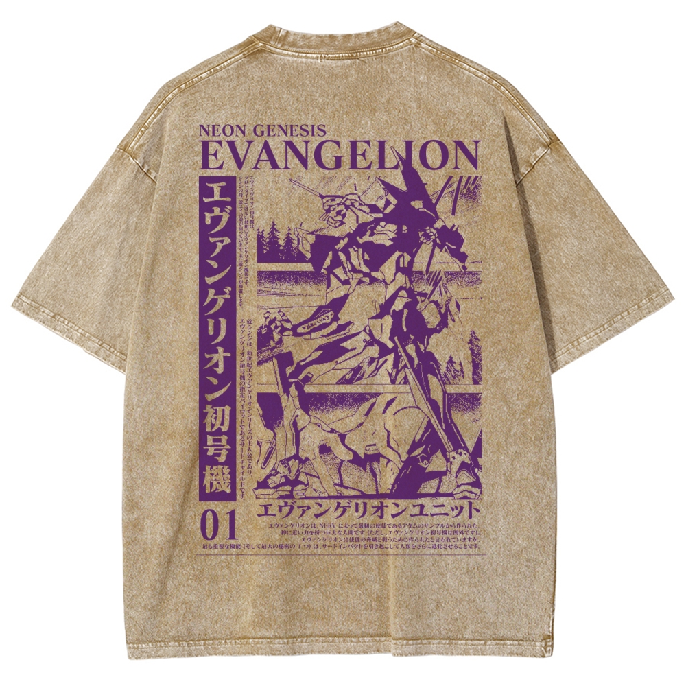 Neon Genesis Evangelion Unisex Fit Washed T-Shirt 2508012958