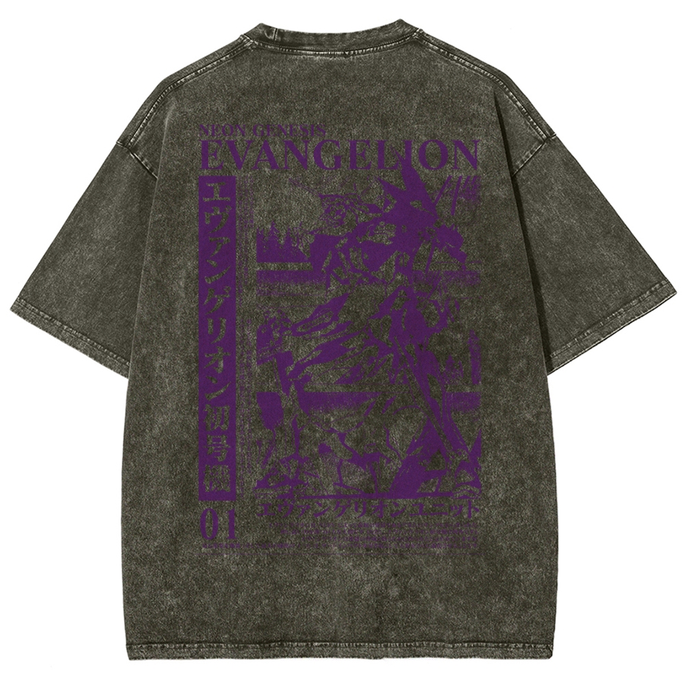 Neon Genesis Evangelion Unisex Fit Washed T-Shirt 2508012958