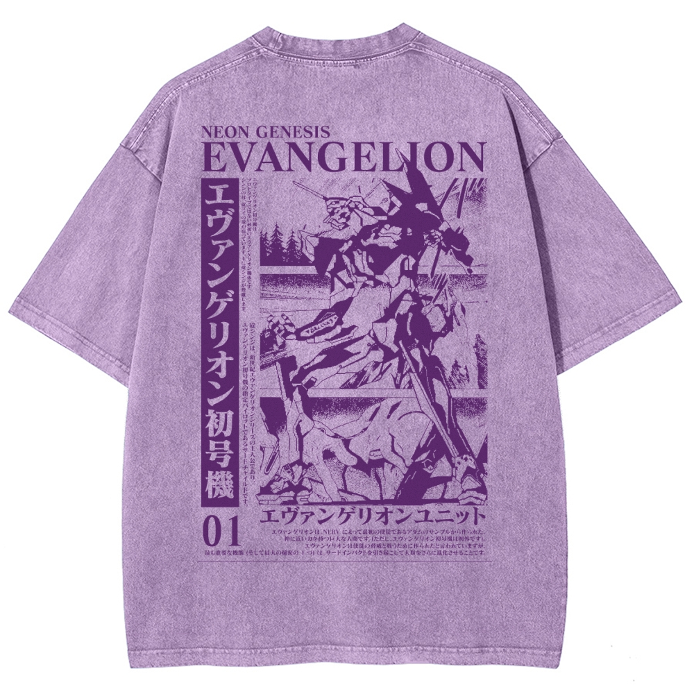 Neon Genesis Evangelion Unisex Fit Washed T-Shirt 2508012958