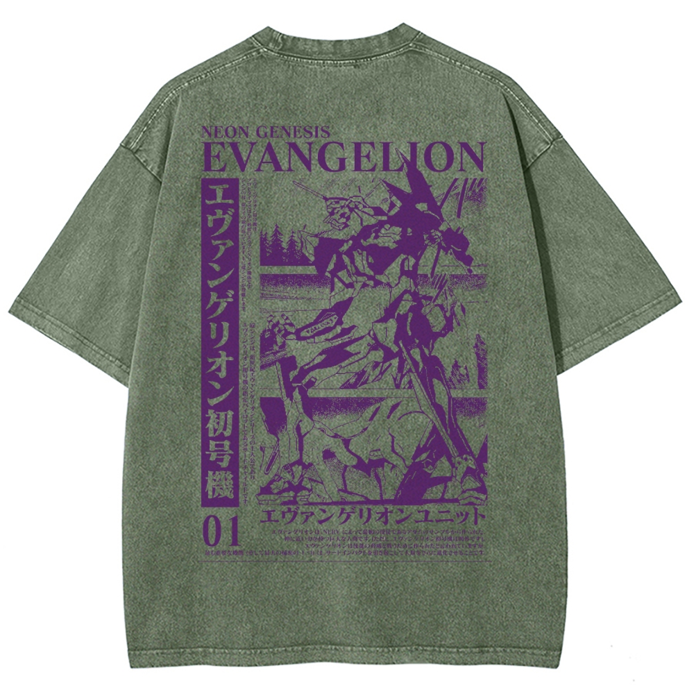 Neon Genesis Evangelion Unisex Fit Washed T-Shirt 2508012958