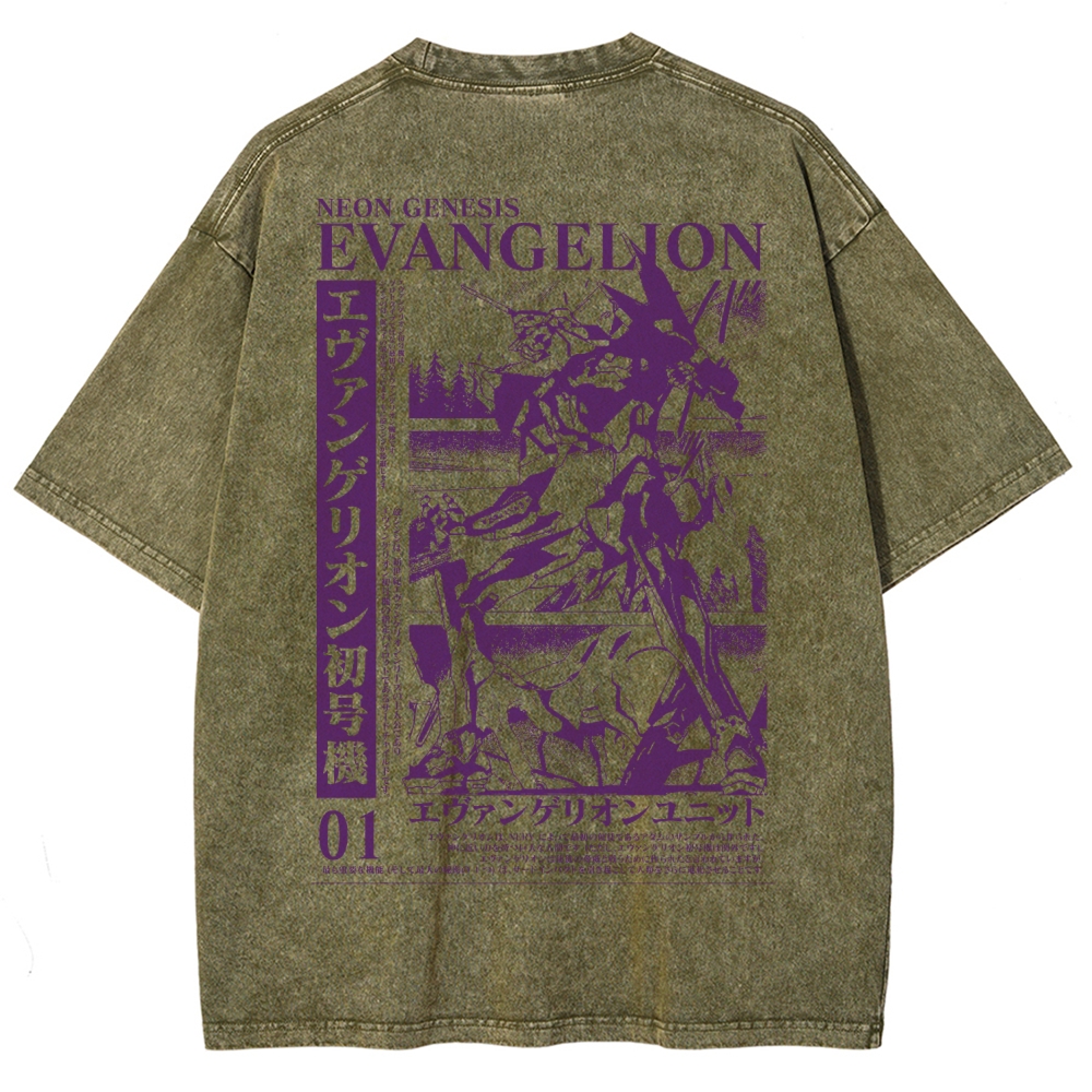 Neon Genesis Evangelion Unisex Fit Washed T-Shirt 2508012958