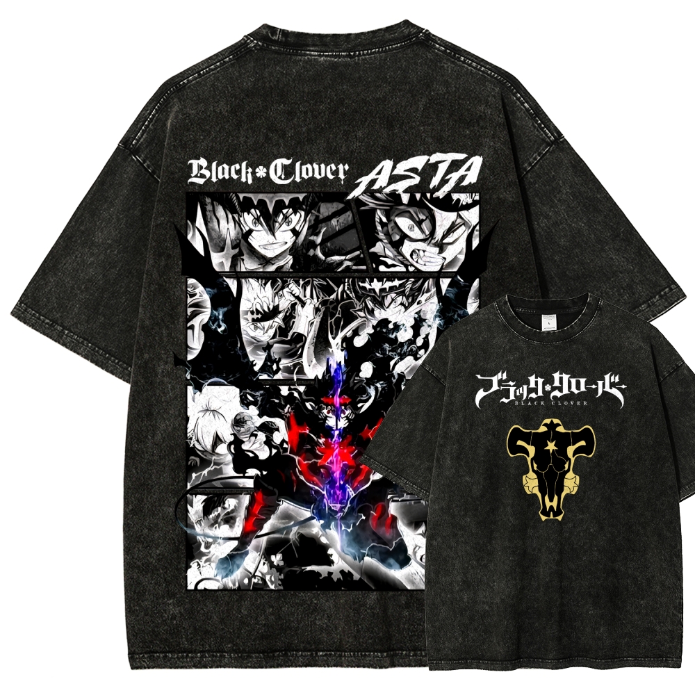 Black Clover Unisex Fit Washed T-Shirt 2508014149