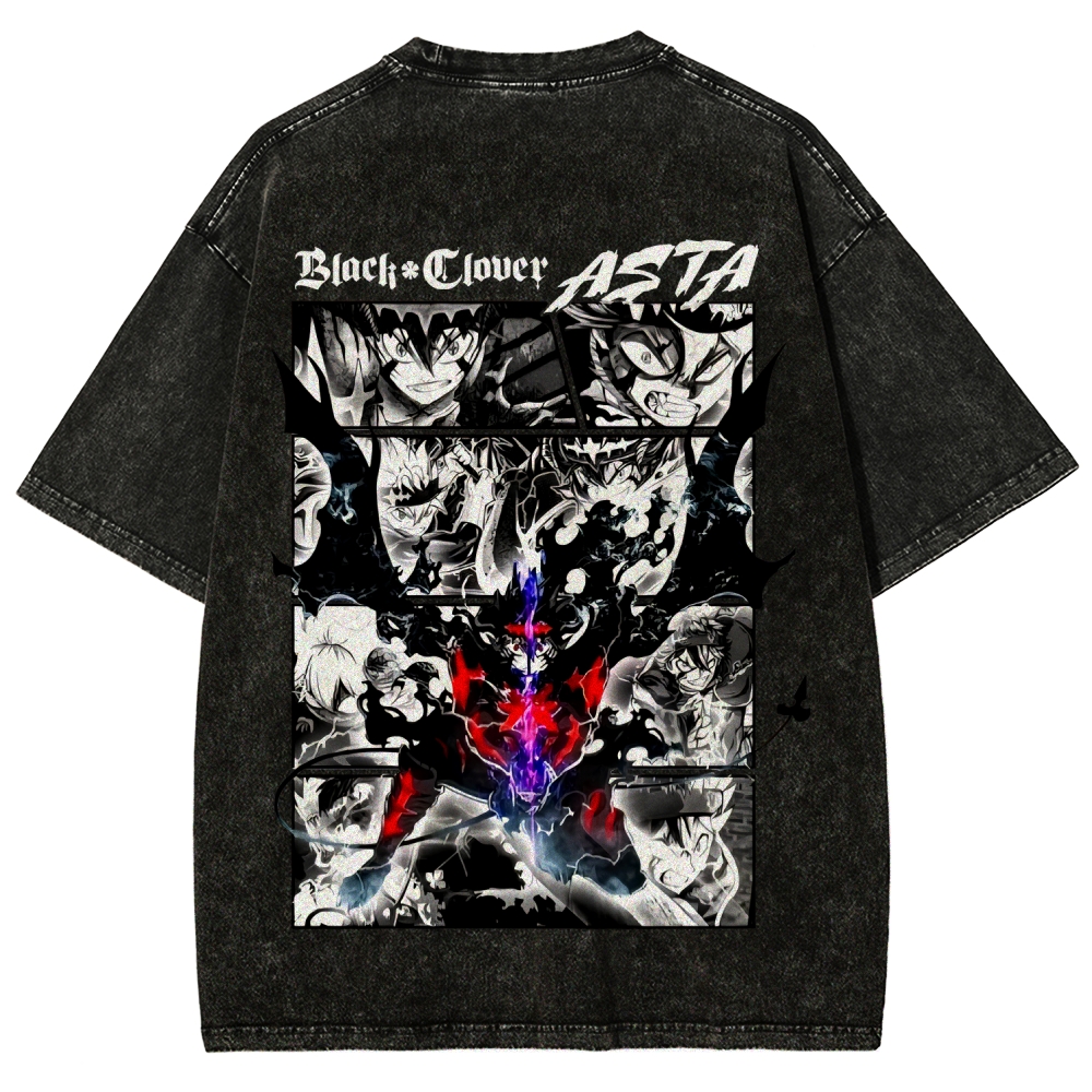 Black Clover Unisex Fit Washed T-Shirt 2508014149