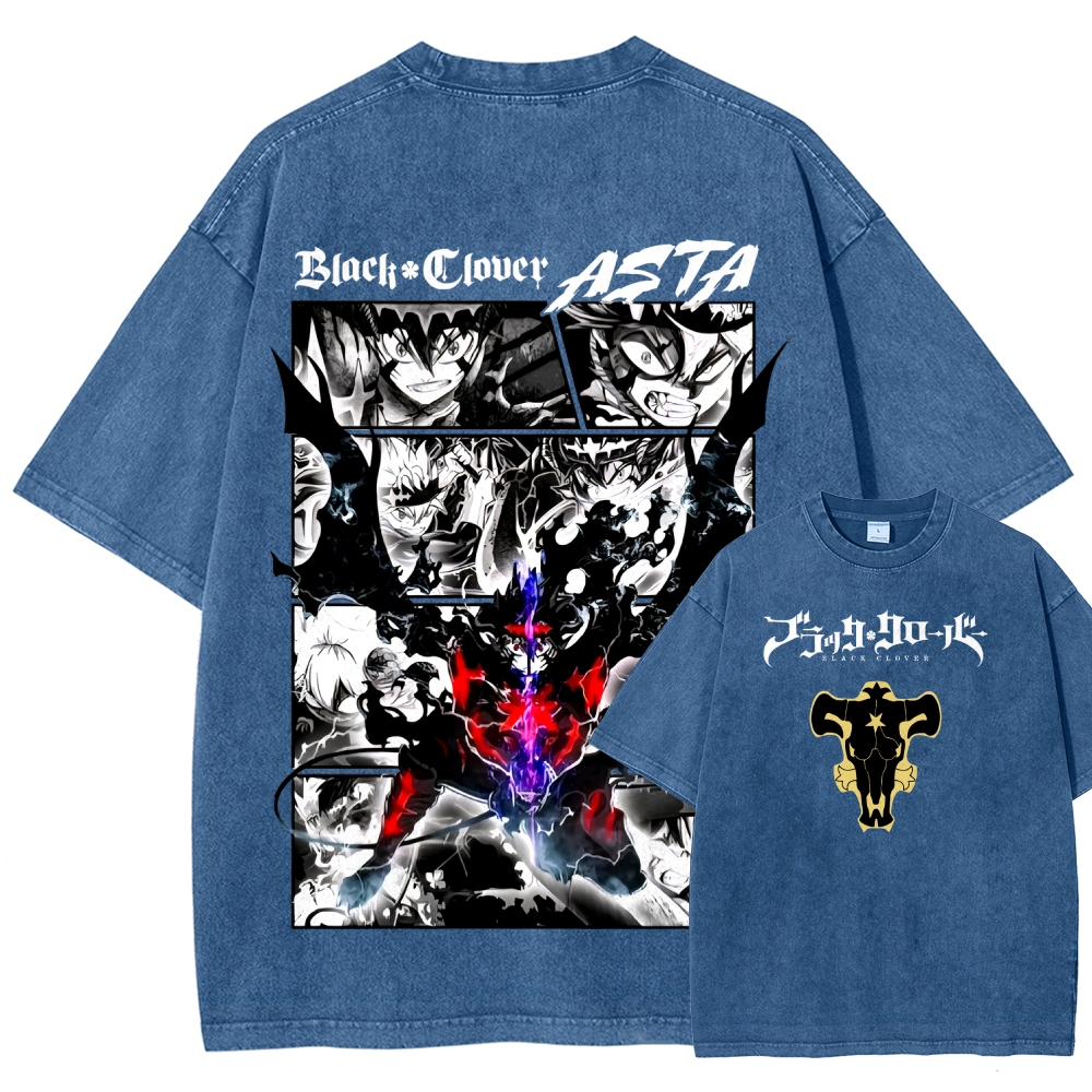 Black Clover Unisex Fit Washed T-Shirt 2508014149