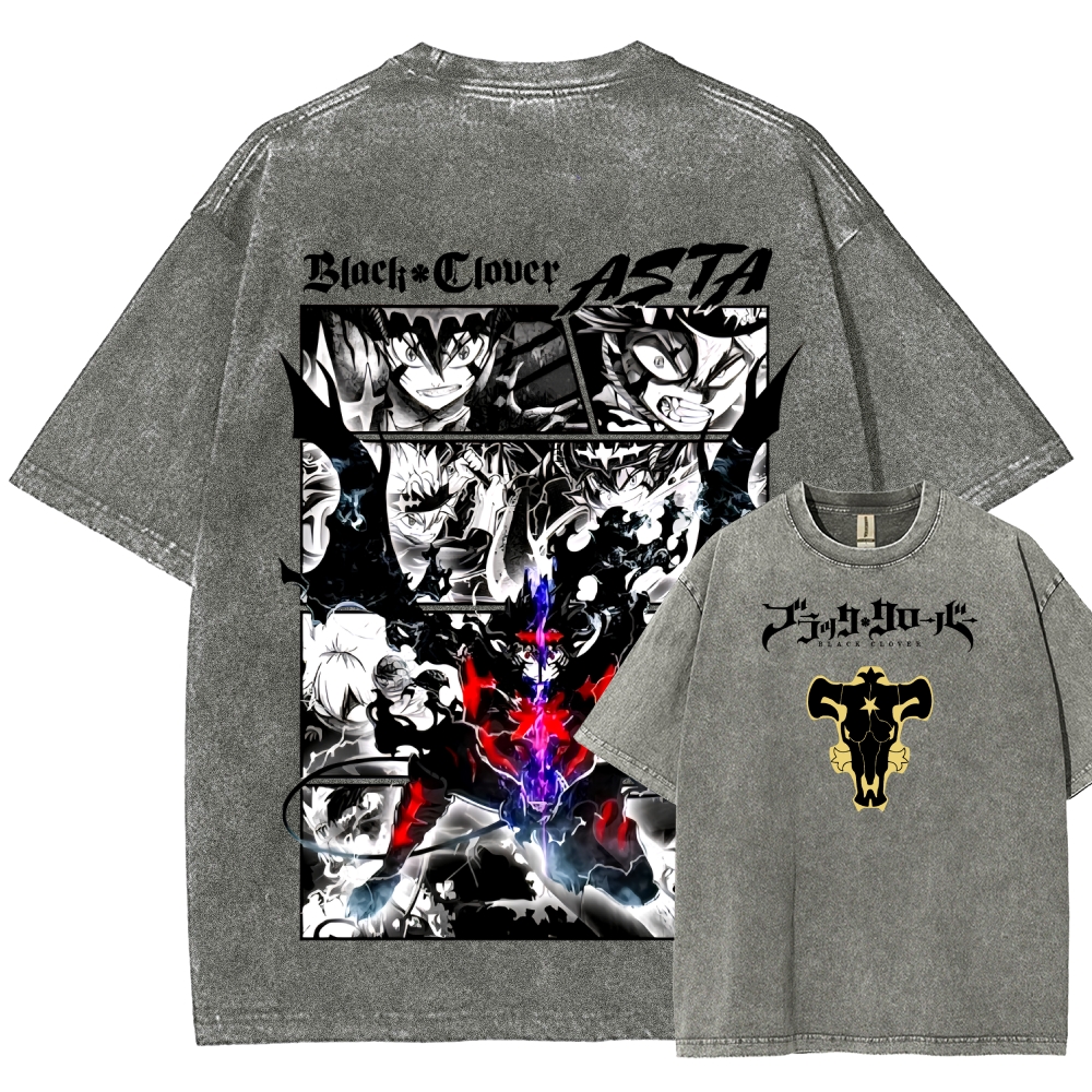 Black Clover Unisex Fit Washed T-Shirt 2508014149