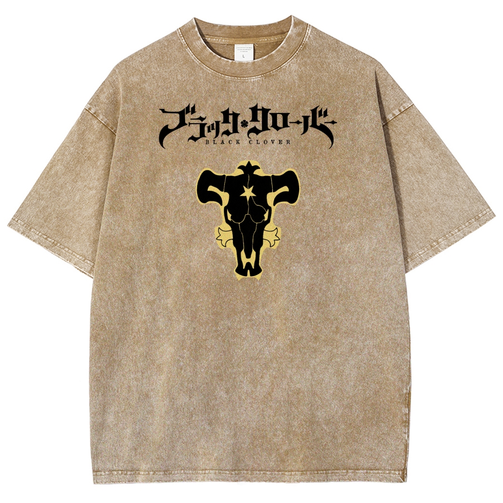 Black Clover Unisex Fit Washed T-Shirt 2508014149