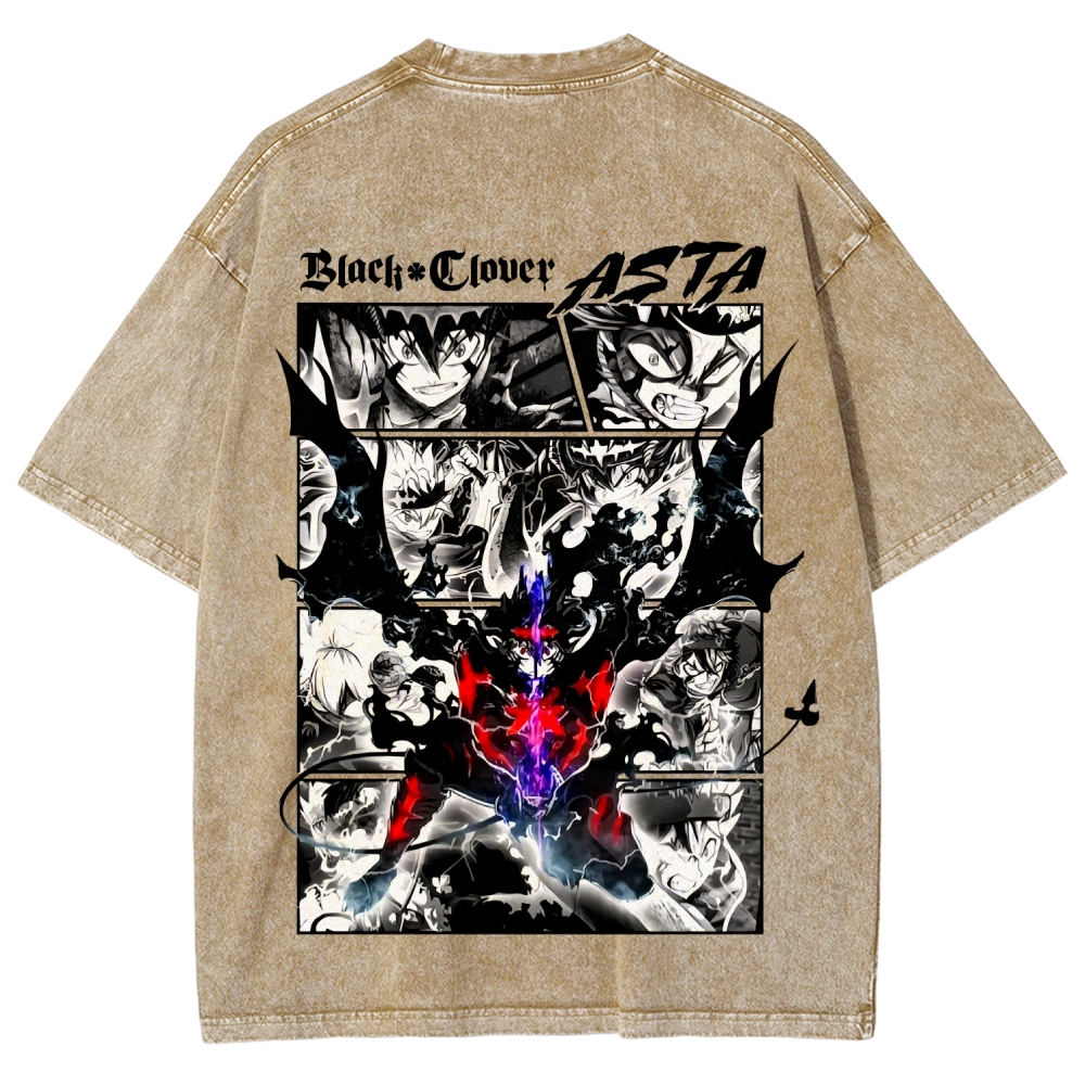 Black Clover Unisex Fit Washed T-Shirt 2508014149