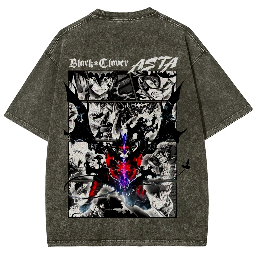 Black Clover Unisex Fit Washed T-Shirt 2508014149