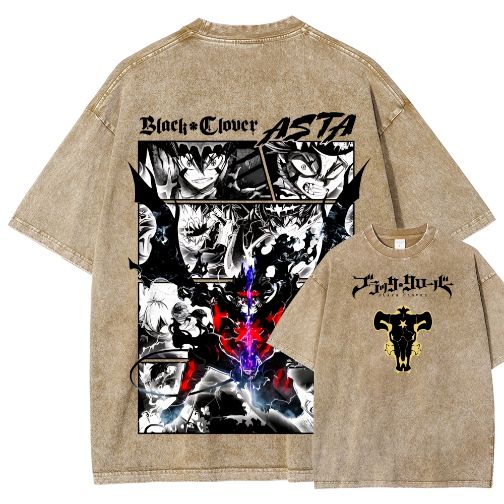 Black Clover Unisex Fit Washed T-Shirt 2508014149