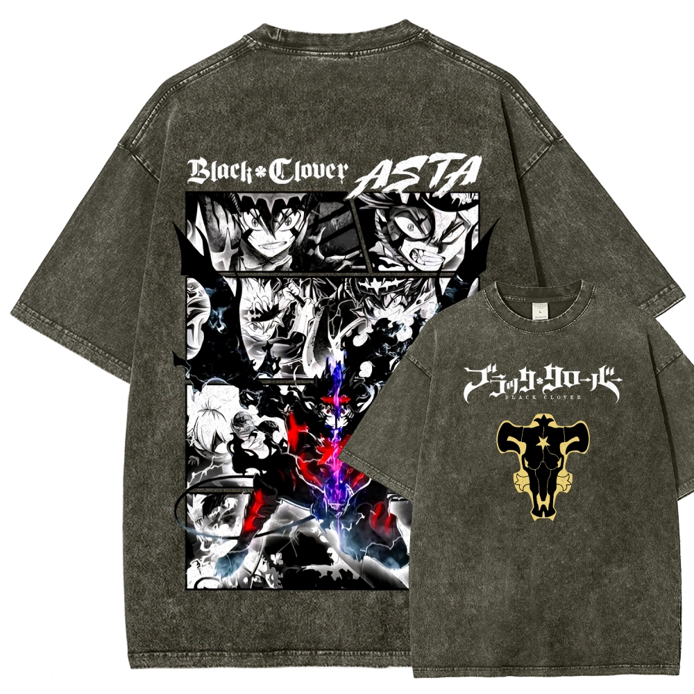 Black Clover Unisex Fit Washed T-Shirt 2508014149