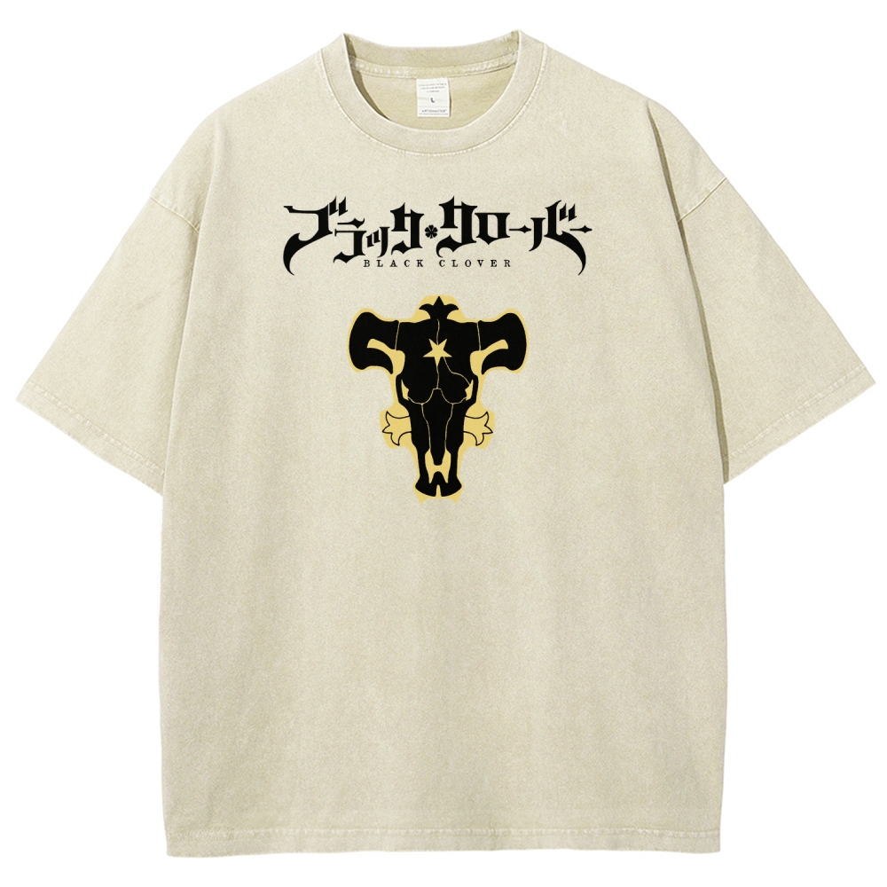 Black Clover Unisex Fit Washed T-Shirt 2508014149
