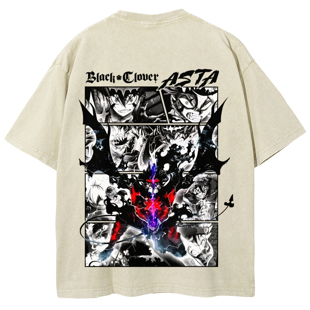 Black Clover Unisex Fit Washed T-Shirt 2508014149