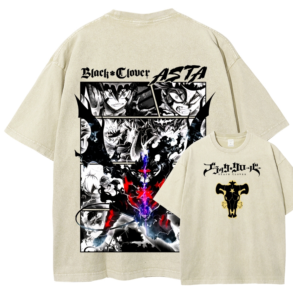 Black Clover Unisex Fit Washed T-Shirt 2508014149