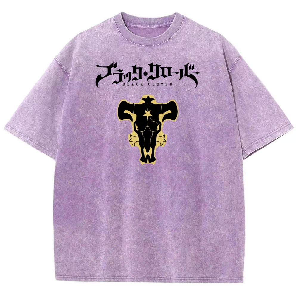 Black Clover Unisex Fit Washed T-Shirt 2508014149