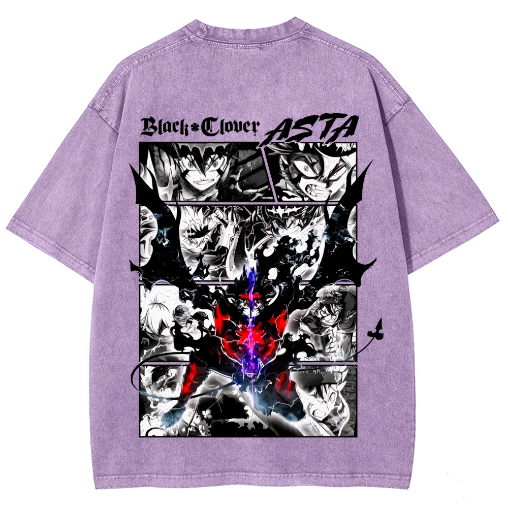 Black Clover Unisex Fit Washed T-Shirt 2508014149