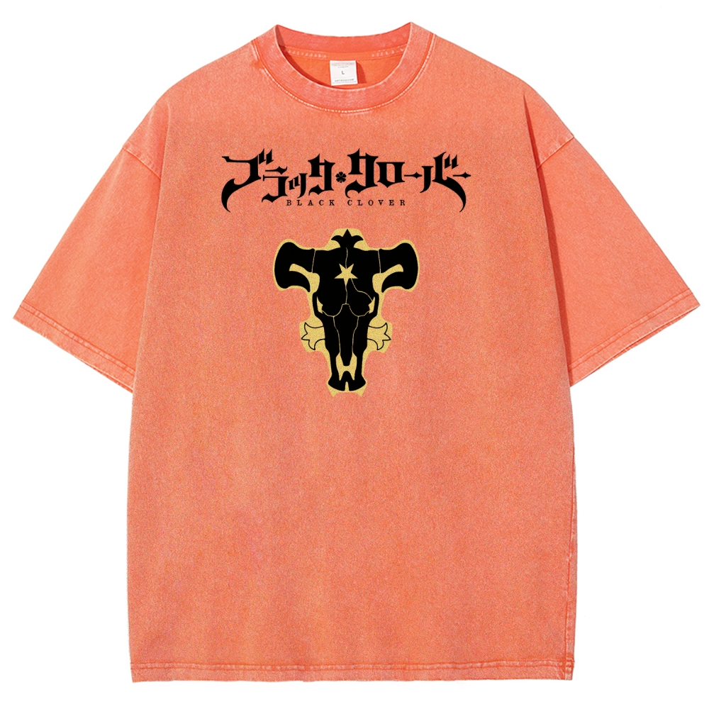 Black Clover Unisex Fit Washed T-Shirt 2508014149